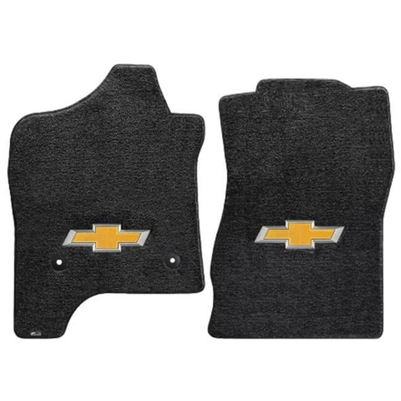 Lloyd Mats 600041 Silverado 1500 2014-2015 2 Piece Front Ebony Ultimat Gold Bowtie Logo Mat