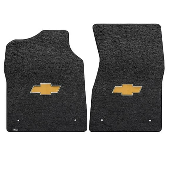 Lloyd Mats 600046 Silverado Std Cab 1999-2007 2 Piece Front Ebony Ultimat Gold Bowtie Logo Mat