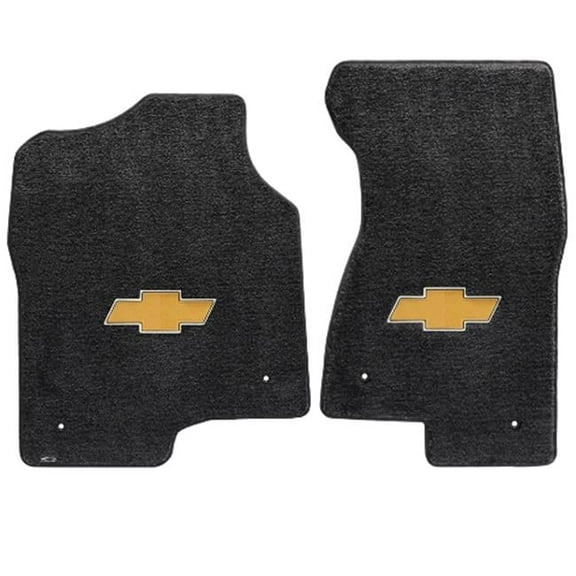 Lloyd Mats 600047 Silverado Extd Cab 1999-2007 2 Piece Front Ebony Ultimat Gold Bowtie Logo Mat