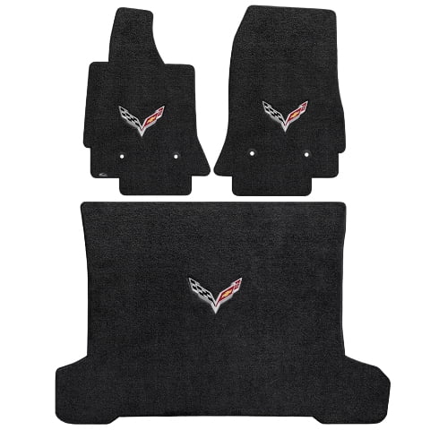 Lloyd Mats 600121 Corvette 2014-2015 Coupe 3 Piece Kit Ebony Ultimat C7 Logo Mat