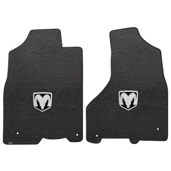 Lloyd Mats 620060 Ram 1500 Crew Pickup 2012-2015 2 Piece Front Ebony Velourtex Silver Ram Logo Mat
