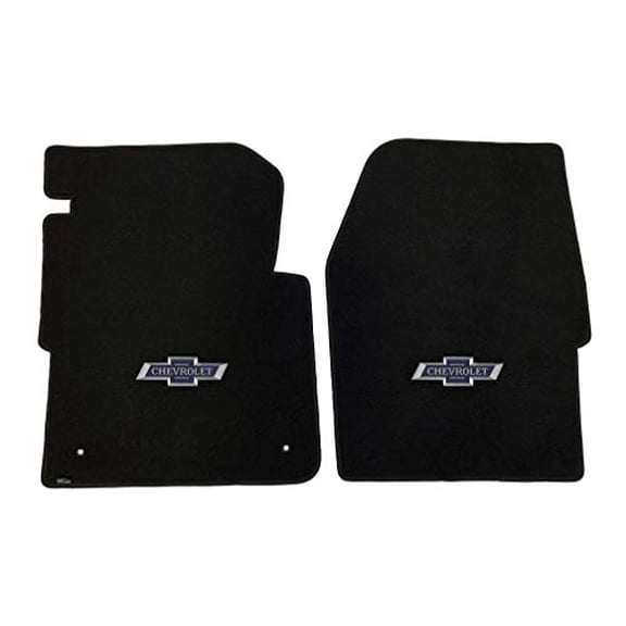 Lloyd Mats Custom-Fit Carpeted Floor Mats Premium Luxury Car Floor Liners for Chevy C/K Pickup 1960-1966 (Black, 2PC - Centennial Bowtie)
