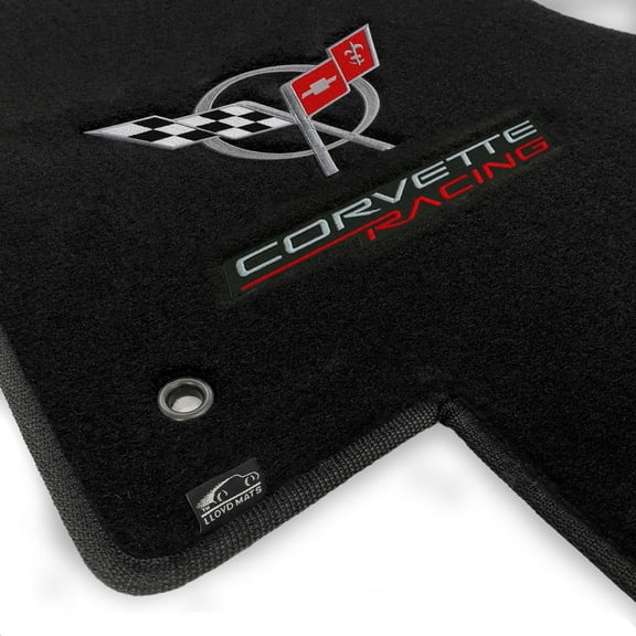 Lloyd Mats LogoMat Custom-Fit 2PC Carpet Floor Mats for 1997-2004 Chevrolet C5 Corvette, Black
