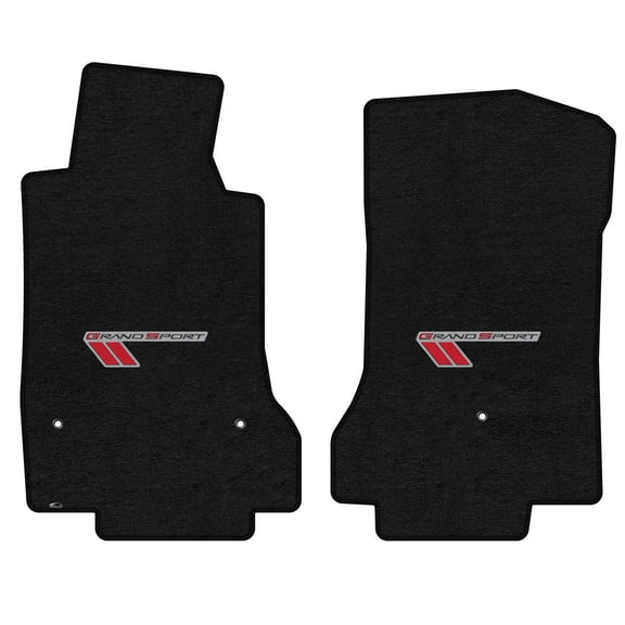 Lloyd Mats Custom Fit Floor Mats for C6 Corvette 2010-2013.5 LogoMat 2Pc Set Charcoal (Pass Grommet 8.25" from door sill)