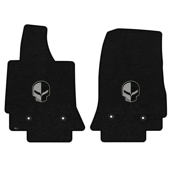 Lloyd Mats Custom Fit Floor Mats for C7 Corvette 2014-2019 LogoMat 2Pc Set Charcoal