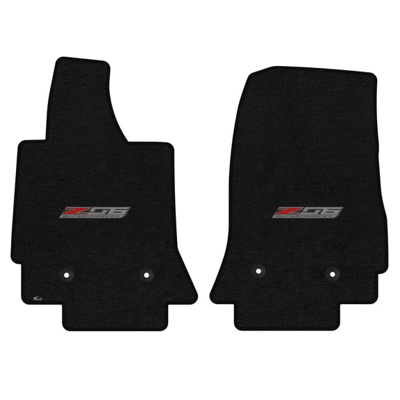 Lloyd Mats Custom Fit Floor Mats for C7 Corvette 2015-2019 LogoMat 2Pc Set Charcoal