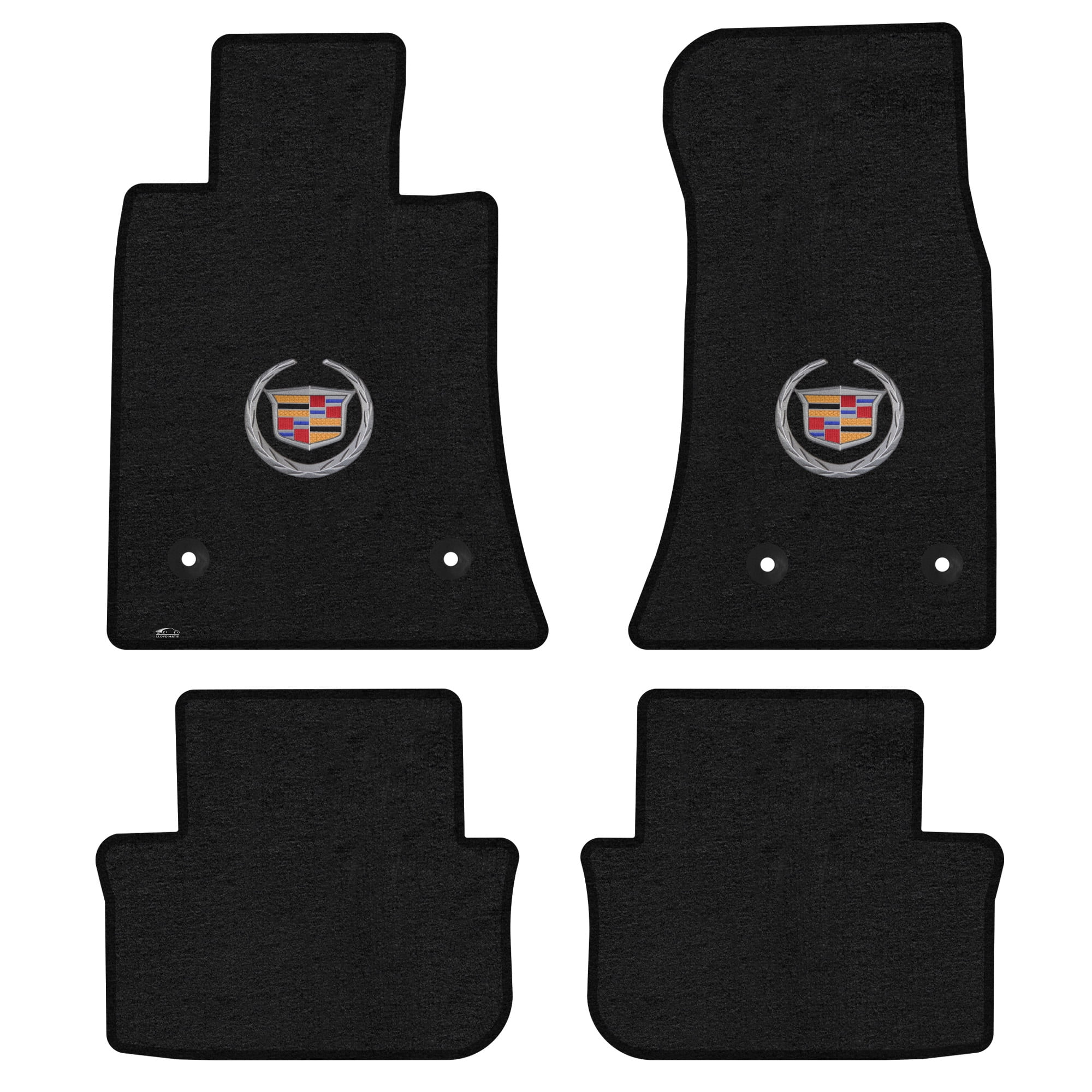 NEW! Black Floor Mats 2009-2014 Cadillac Sedan CTS V Series Flag logo Sideways 4