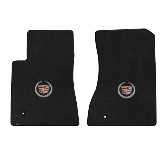 Lloyd Mats LogoMat Custom-Fit 2PC Carpet Floor Mats for 2011-2014 Cadillac CTS RWD Coupe, Charcoal