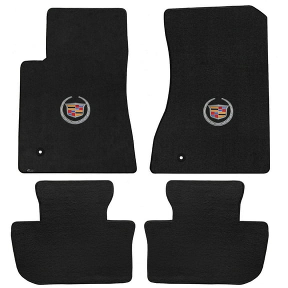 Lloyd Mats LogoMat Custom-Fit 4PC Carpet Floor Mats for 2011-2014 Cadillac CTS RWD Coupe, Charcoal