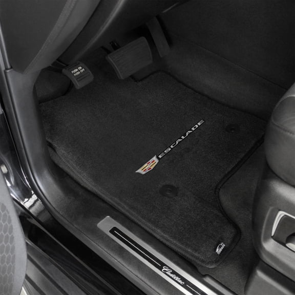 Lloyd Mats LogoMat Custom-Fit 3PC Carpet Floor Mats for 2015-2020 Cadillac Escalade w/2nd Row Buckets, Charcoal