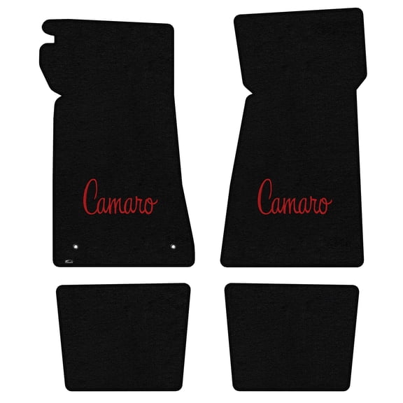 Lloyd Mats Custom Fit Floor Mats for Chevy Camaro 1970-1972 LogoMat 4Pc Set Black (hanging gas pedal)