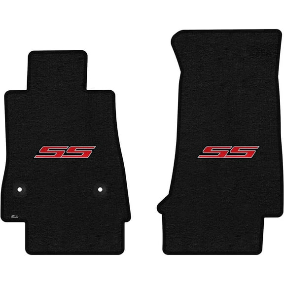 Lloyd Mats LogoMat Custom-Fit 2PC Carpet Floor Mats for 2016-2024 Chevrolet Camaro, Charcoal