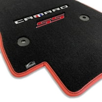 Lloyd Mats LogoMat Custom-Fit 4PC Carpet Floor Mats for 2016-2024 Chevrolet Camaro, Charcoal