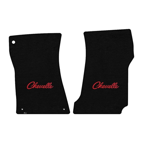 Lloyd Mats LogoMat Custom-Fit 2PC Carpet Floor Mats for 1968-1969 Chevrolet Chevelle 2-Door, Black