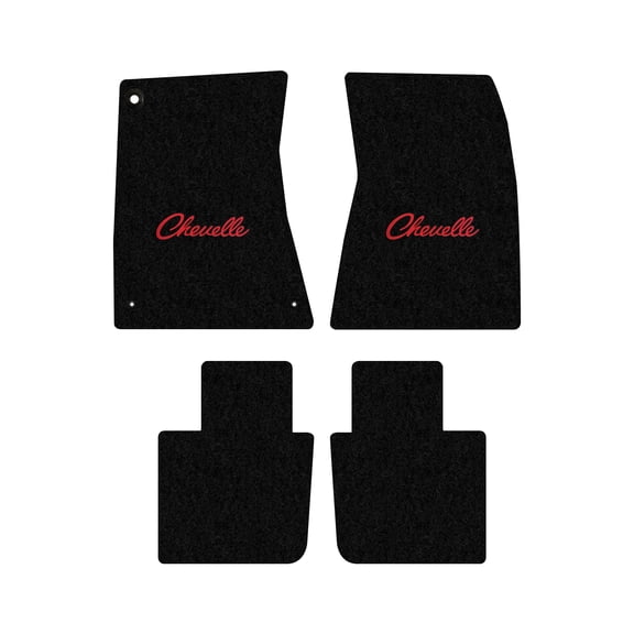 Lloyd Mats LogoMat Custom-Fit 4PC Carpet Floor Mats for 1968-1969 Chevrolet Chevelle 4-Door, Black