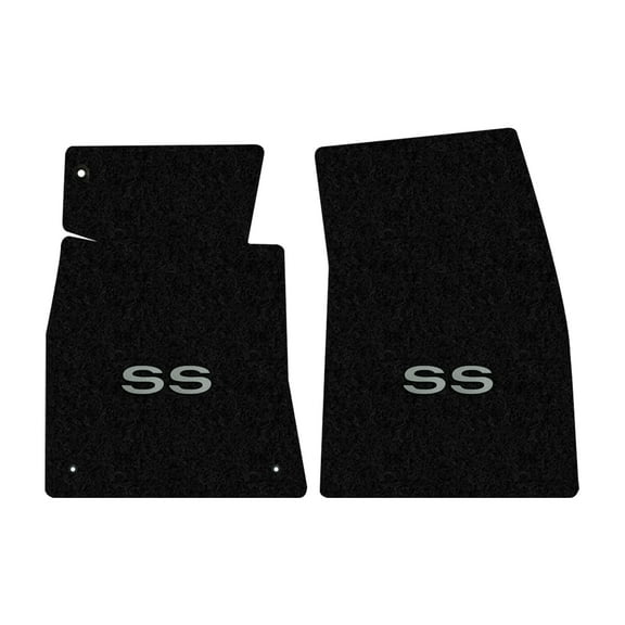 Lloyd Mats LogoMat Custom-Fit 2PC Carpet Floor Mats for 1964-1965 Chevrolet Chevelle/Malibu, Black
