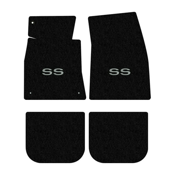Lloyd Mats LogoMat Custom-Fit 4PC Carpet Floor Mats for 1964-1965 Chevrolet Chevelle/Malibu, Black