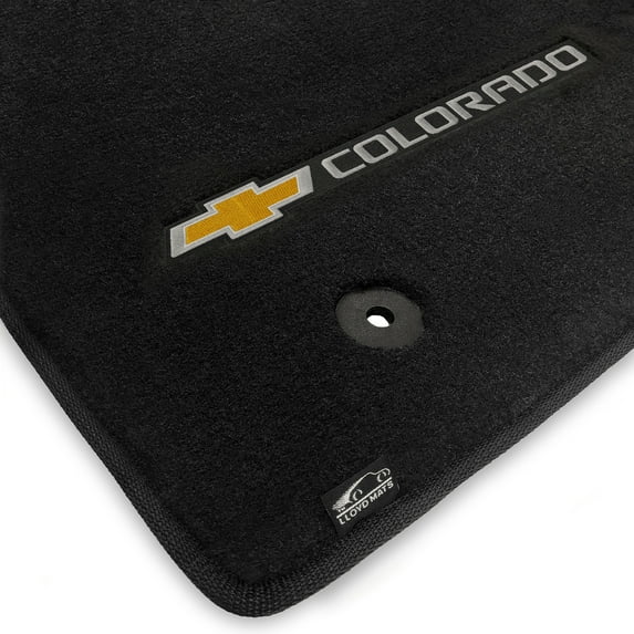 Lloyd Mats LogoMat Custom-Fit 2PC Carpet Floor Mats for 2015-2022 Chevrolet Colorado, Charcoal