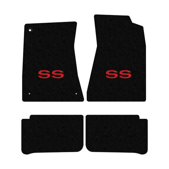Lloyd Mats LogoMat Custom-Fit 4PC Carpet Floor Mats for 1970-1971 Chevrolet Monte Carlo, Black