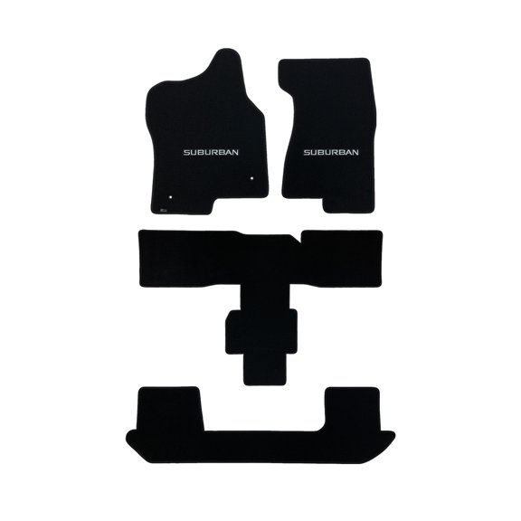Lloyd Mats Custom Fit Floor Mats for Chevy Suburban 2000-2006 Second Row Captains Seats LogoMat 4Pc Set Black