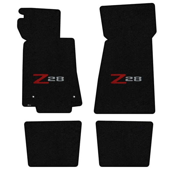 Lloyd Mats Custom Fit Floor Mats for Chevy Z28 Camaro 1970-1972 LogoMat 4Pc Set Black (fixed gas pedal)