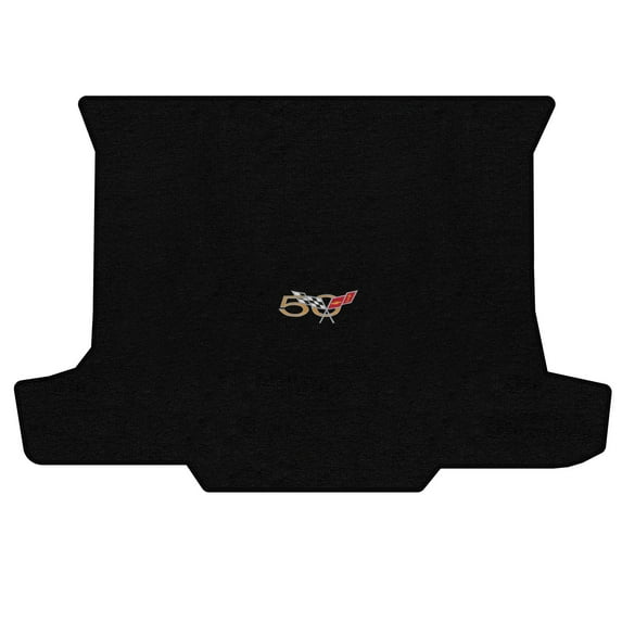 Lloyd Mats Custom Fit Floor Mats for Corvette C5 Convertible 2003 50th LogoMat Trunk Black