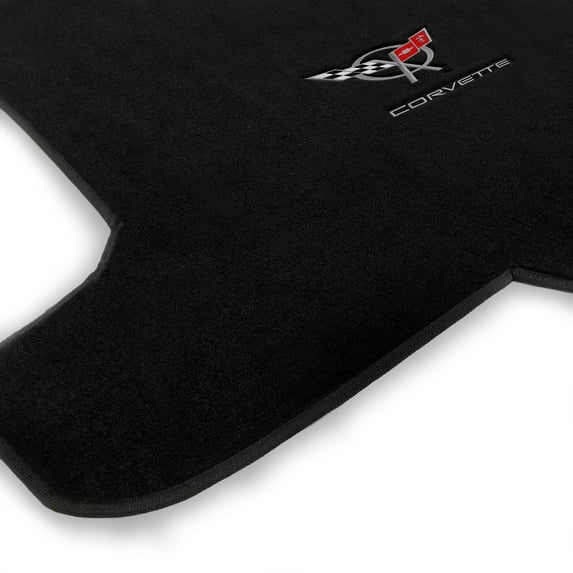 Lloyd Mats Custom Fit Floor Mats for Corvette C5 Coupe 1997-2004 (Targa Top) LogoMat Deck Black