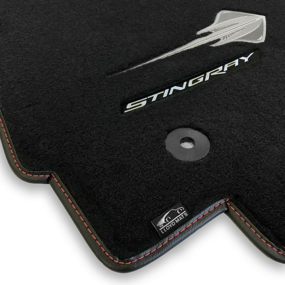 Lloyd Mats Custom Fit Floor Mats for Corvette C7 2014-2019 LogoMat 2Pc Set Charcoal