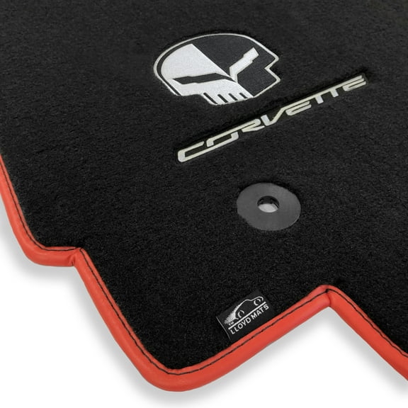 Lloyd Mats Custom Fit Floor Mats for Corvette C7 2014-2019 LogoMat 2Pc Set Charcoal