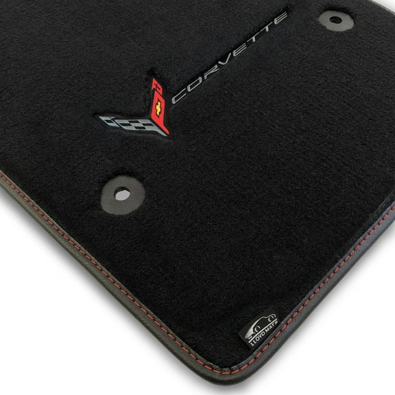Lloyd Mats Custom Fit Floor Mats for Corvette C8 2020-ON LogoMat 2Pc Set Charcoal