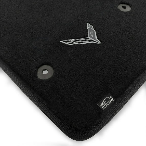 Lloyd Mats Custom Fit Floor Mats for Corvette C8 2020-ON LogoMat 2Pc Set Charcoal