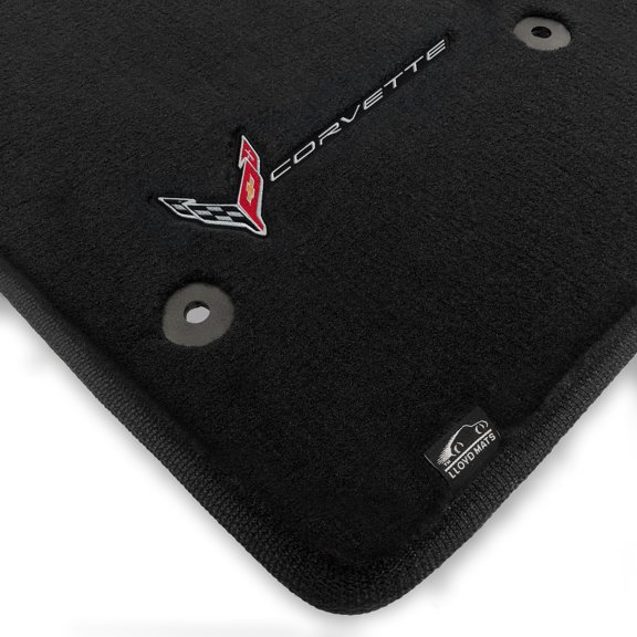 Lloyd Mats Custom Fit Floor Mats for Corvette C8 2020-ON LogoMat 2Pc Set Charcoal