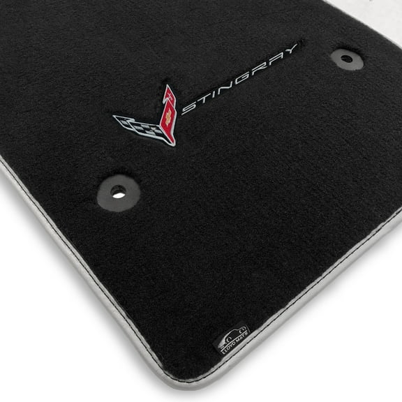 Lloyd Mats Custom Fit Floor Mats for Corvette C8 2020-ON LogoMat 2Pc Set Charcoal