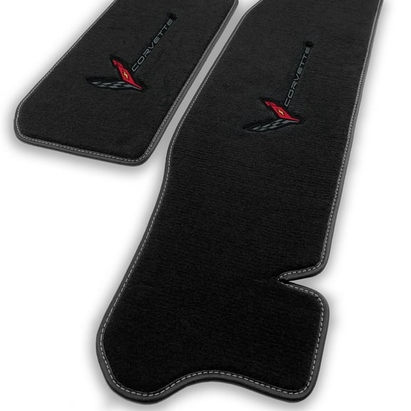 Lloyd Mats Custom Fit Floor Mats for Corvette C8 Coupe 2020-ON LogoMat Frunk & Trunk Charcoal