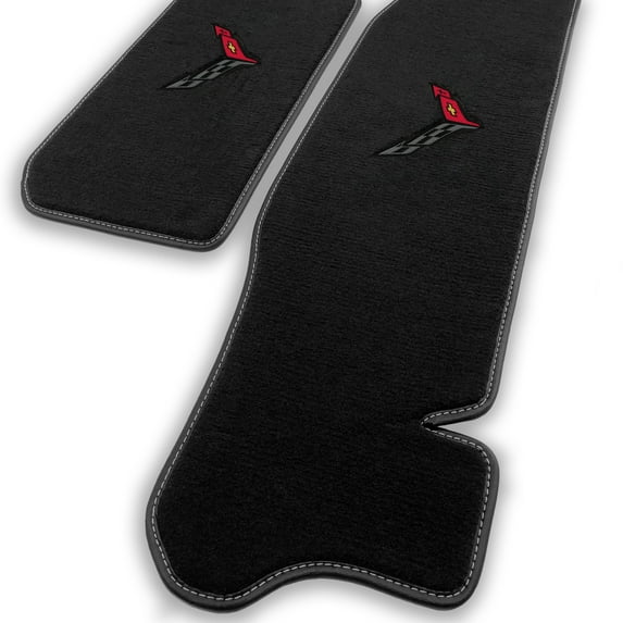 Lloyd Mats Custom Fit Floor Mats for Corvette C8 Coupe 2020-ON LogoMat Frunk & Trunk Charcoal