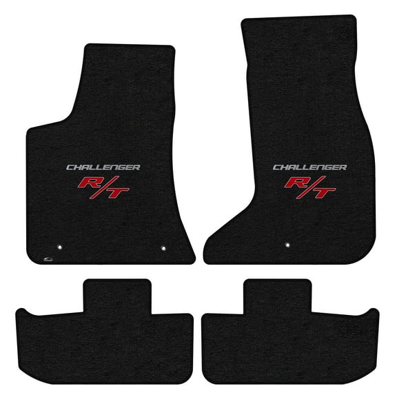 Lloyd Mats LogoMat Custom-Fit 4PC Carpet Floor Mats for 2017-2023 Dodge Challenger AWD, Charcoal