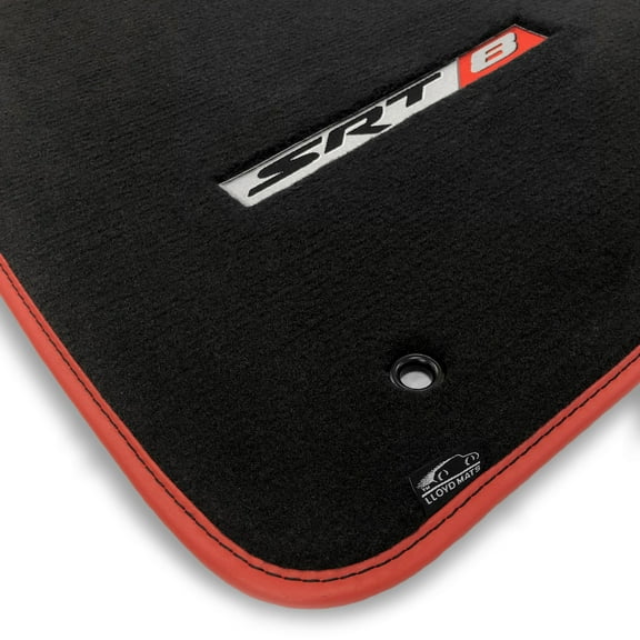 Lloyd Mats LogoMat Custom-Fit 2PC Carpet Floor Mats for 2011-2023 Dodge Challenger RWD, Charcoal