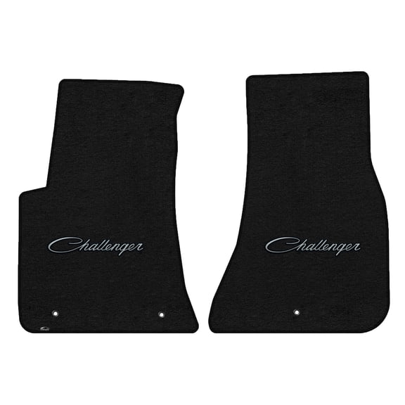 Lloyd Mats LogoMat Custom-Fit 2PC Carpet Floor Mats for 2011-2023 Dodge Challenger RWD, Charcoal