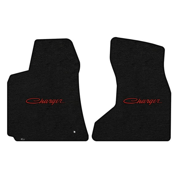 Lloyd Mats LogoMat Custom-Fit 2PC Carpet Floor Mats for 2006-2010 Dodge Charger AWD, Charcoal