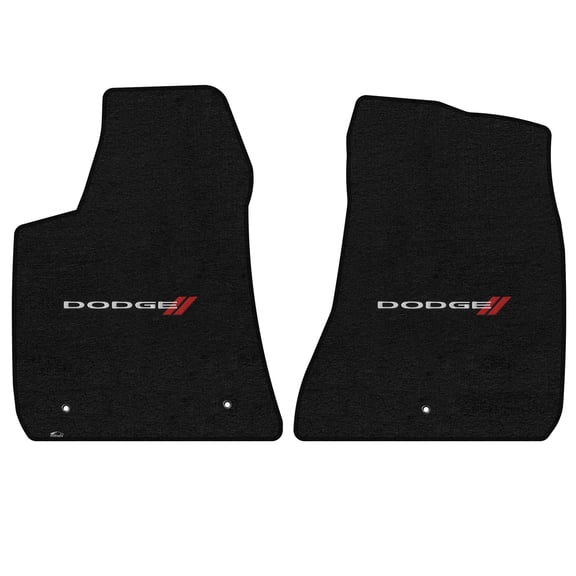 Lloyd Mats LogoMat Custom-Fit 2PC Carpet Floor Mats for 2011-2023 Dodge Charger RWD, Charcoal