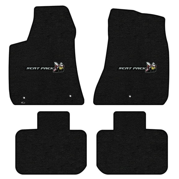Lloyd Mats LogoMat Custom-Fit 4PC Carpet Floor Mats for 2011-2023 Dodge Charger RWD, Charcoal