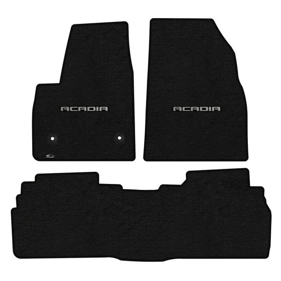 Lloyd Mats Custom Fit Floor Mats for GMC Acadia/Acadia Denali 2017-On LogoMat 3Pc Set Charcoal