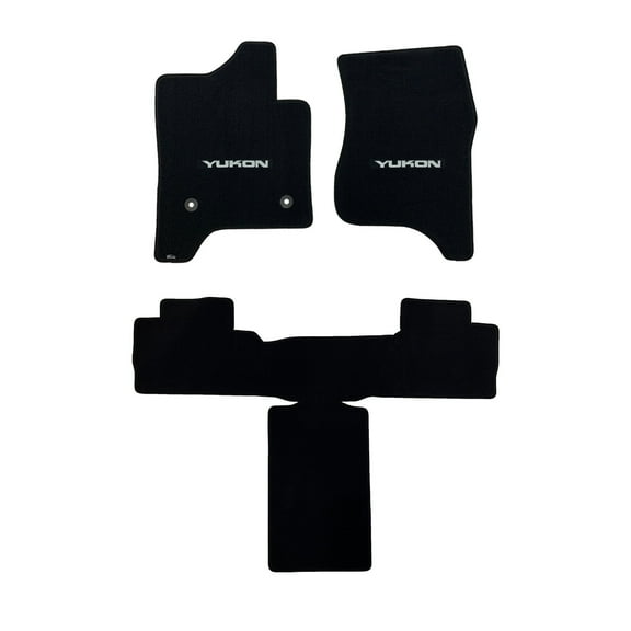 Lloyd Mats Custom Fit Floor Mats for GMC Yukon/Denali 2015-2020 LogoMat 3Pc Set Second Row Captains Seats Charcoal