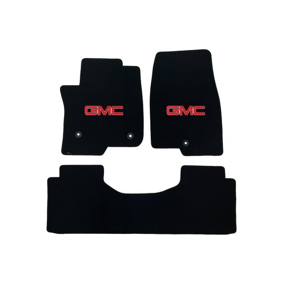 Lloyd Mats LogoMat Custom-Fit 3PC Carpet Floor Mats for 2021-2026 GMC Yukon, Charcoal