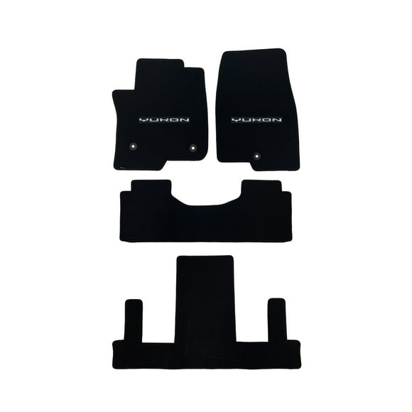 Lloyd Mats Custom Fit Floor Mats for GMC Yukon/Denali 2021-On LogoMat 4Pc Set - With Second Row Buckets Charcoal