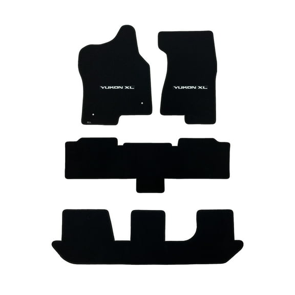 Lloyd Mats Custom Fit Floor Mats for GMC Yukon XL 2000-2006 Second Row Bench Seat LogoMat 4Pc Set Black