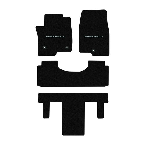 Lloyd Mats LogoMat Custom-Fit 4PC Carpet Floor Mats for 2021-2026 GMC Yukon XL, w/ 2nd Row Buckets, Charcoal