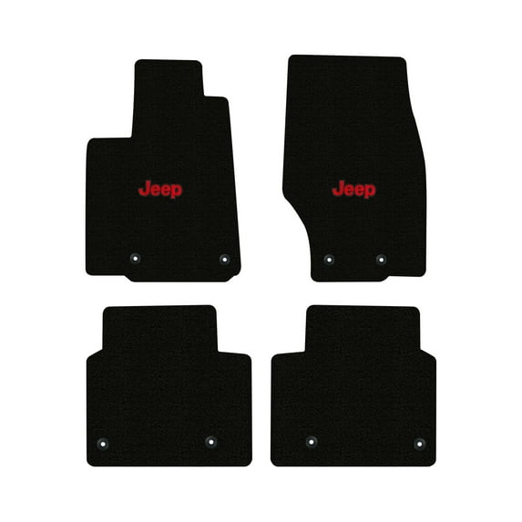 Lloyd Mats LogoMat Custom-Fit 4PC Carpet Floor Mats for 2022-2025 Jeep Grand Cherokee, Black