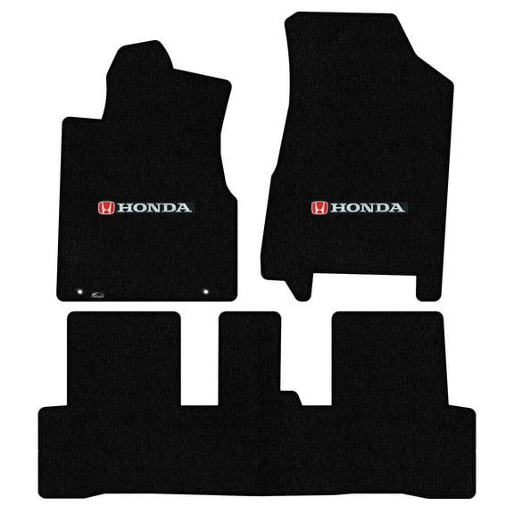 Lloyd Mats Custom Fit Floor Mats for Honda CR-V 2007-2011 LogoMat 3Pc Set Black With Subwoofer in Passenger Area No Front Seat Console
