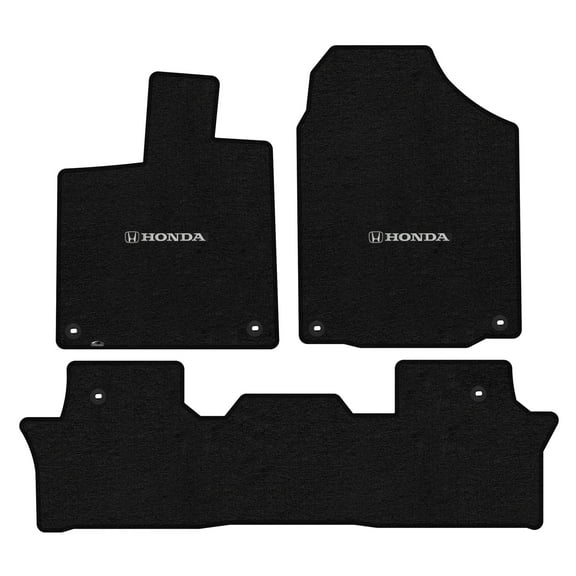 Lloyd Mats Custom Fit Floor Mats for Honda PILOT 2016-ON LogoMat 3Pc Set Charcoal